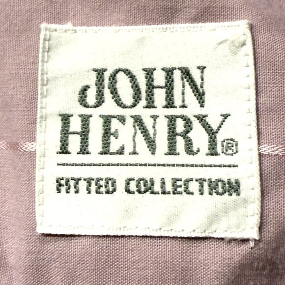 VTG John Henry Fitted Collection Grey Pinstripe Dress Shirt  (16½ 34/35) Office - Picture 5 of 13